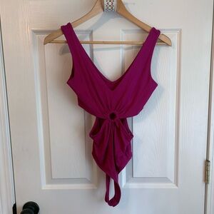 Wild Fable Cut Out Bodysuit Ribbed Top